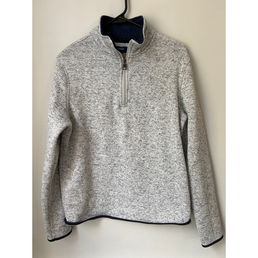 Nautica Mens Grey Marl Quarter Zip Pullover Sweater K1776 Small